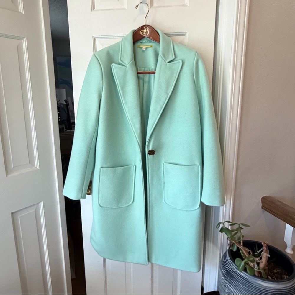 Gianni Bini Mint Green Single-Button Peacoat